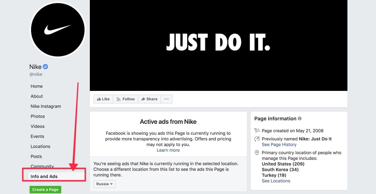 Анализ рекламы страницы в Фейсбук